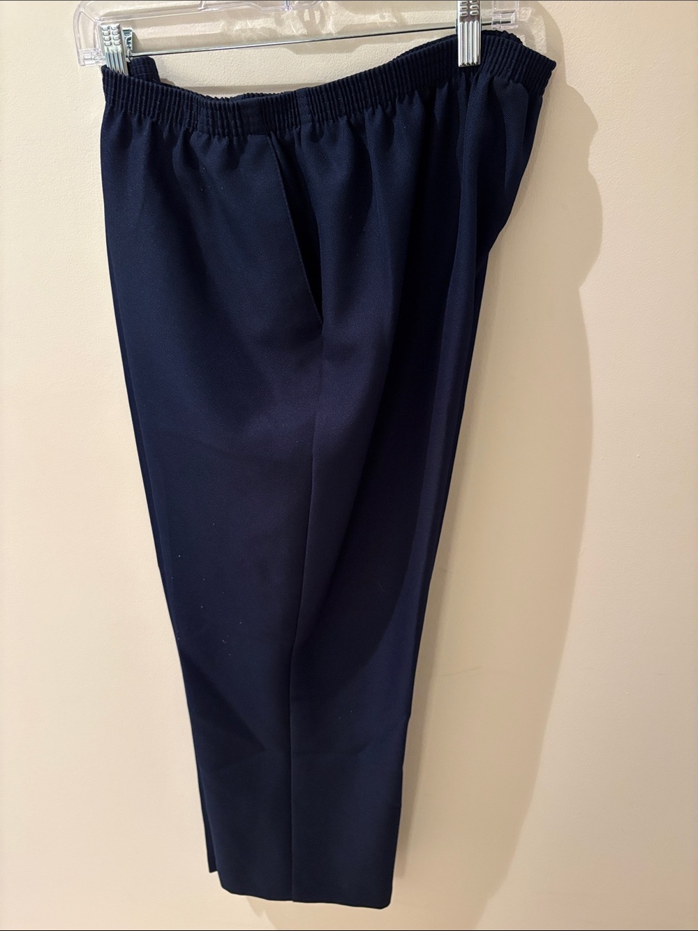 Alfred Dunner Navy Elastic-Waist Women's Dress Trousers
